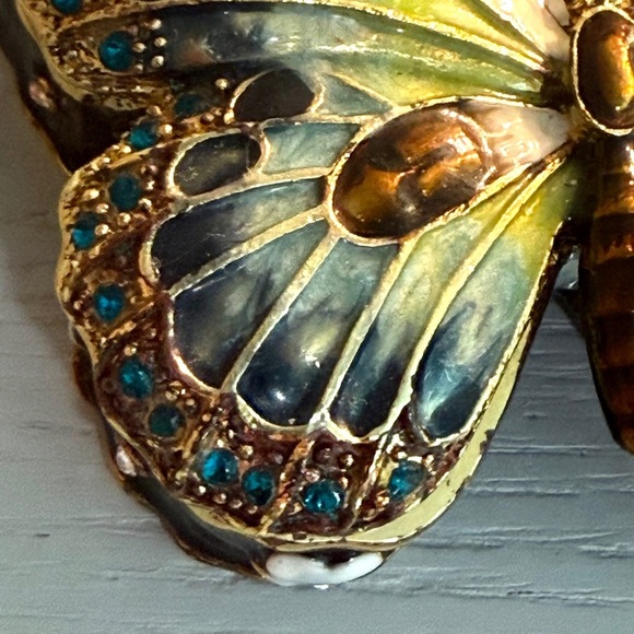 Colorful Butterfly jewelry box with stones Brand New - Picture 8 of 11